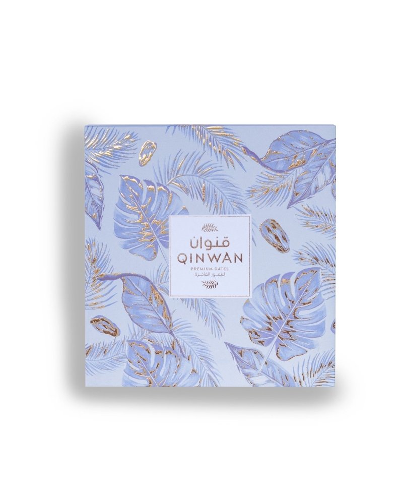 Qinwan Leaf Box Assorted Premium Dates [1kg] - Blue - Qatar